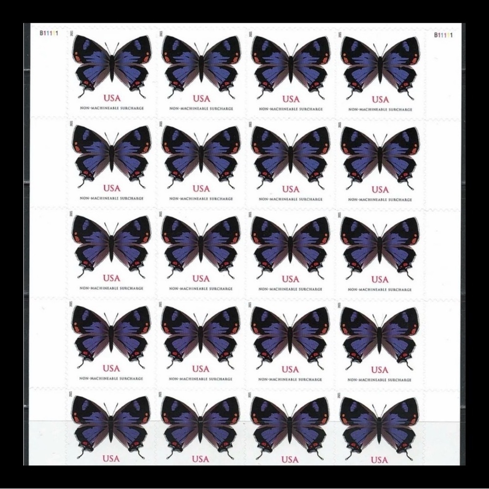 60 non- machineable Purple Butterfly Stamps